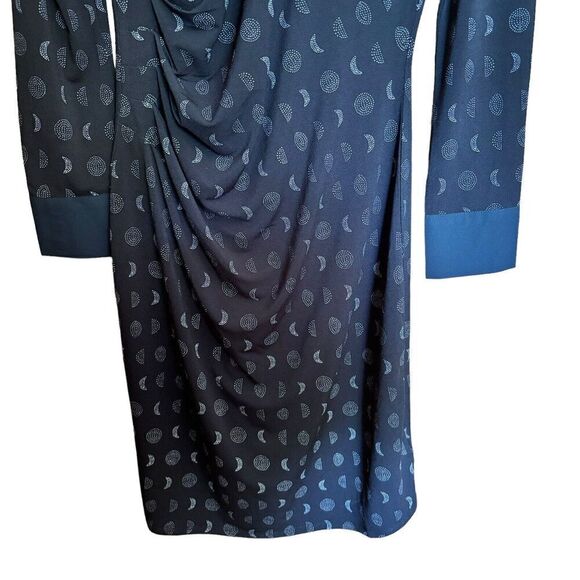 Modcloth Dress Womens Large Multicolor Moon Phases Print Peter Pan Collar - Picture 5 of 9